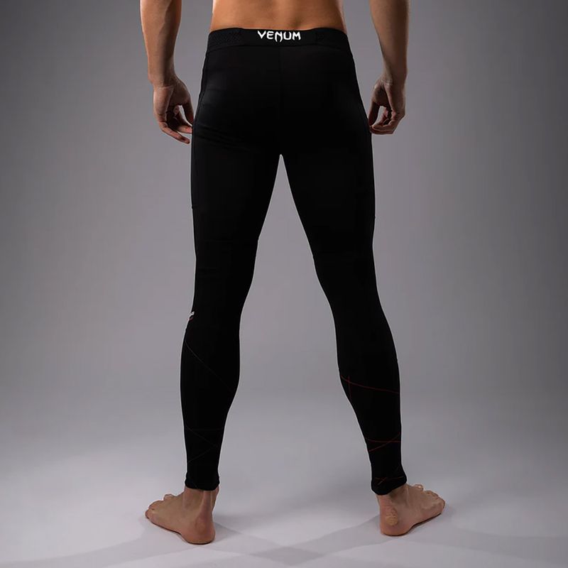 Leggings da allenamento da uomo Venum Tactical XT Spats nero/rosso fuoco 3