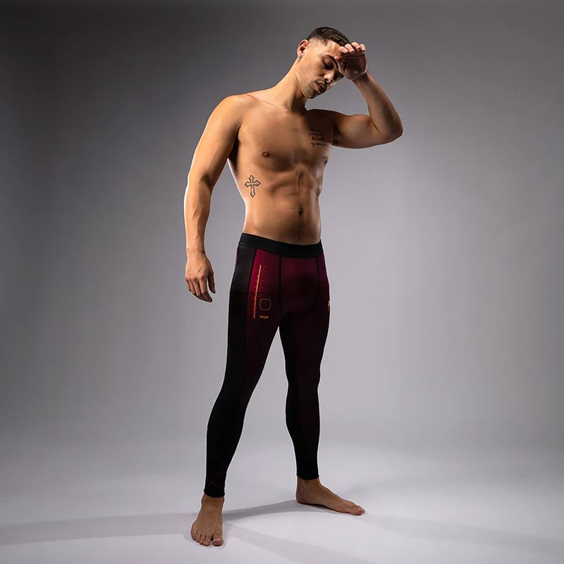 Leggings da allenamento da uomo Venum Tactical XT Spats nero/bordeaux/oro 2