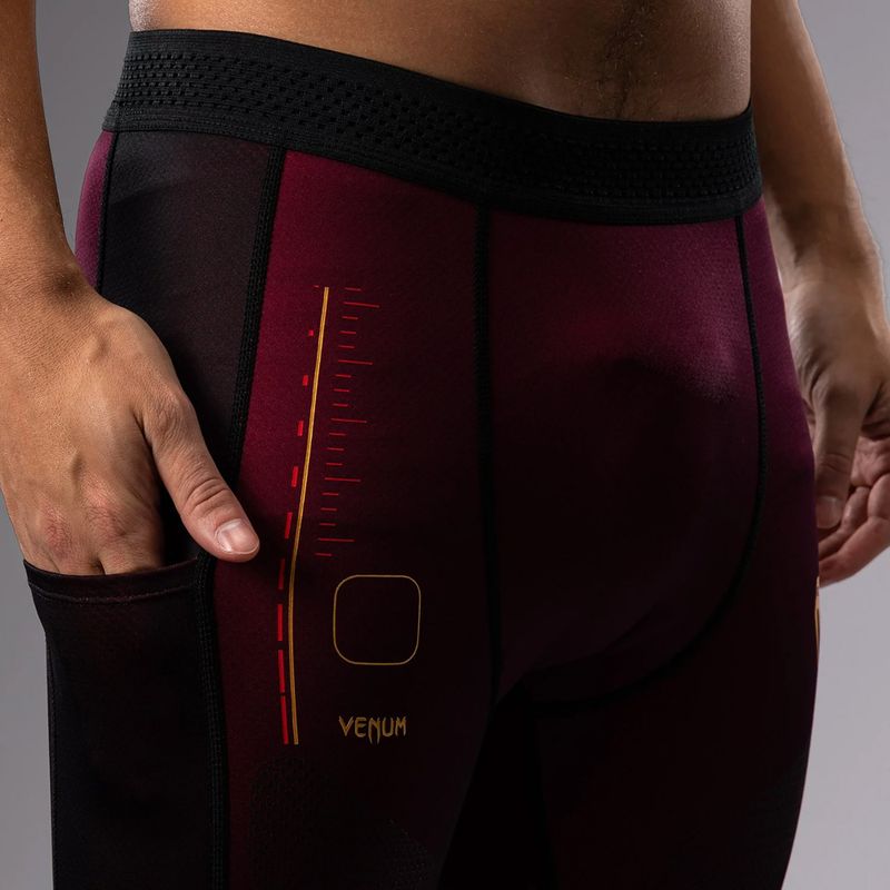 Leggings da allenamento da uomo Venum Tactical XT Spats nero/bordeaux/oro 7