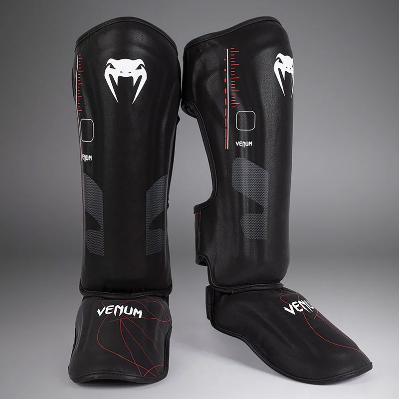 Protezioni tibia e piede da donna Venum Tactical XT Shinguards nero/rosso fuoco 2