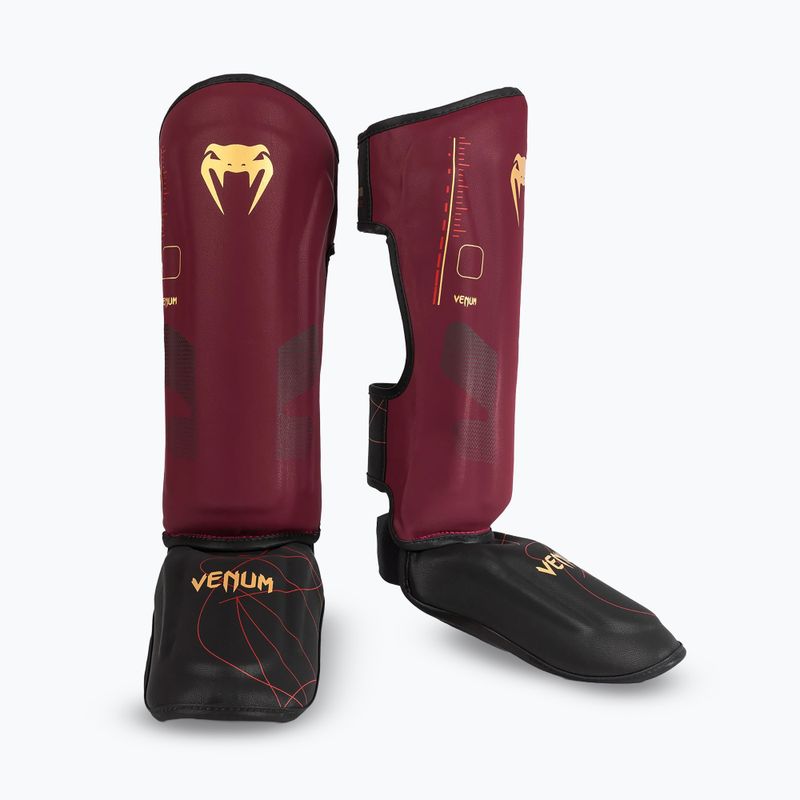 Protezioni per tibia e piede da donna Venum Tactical XT Shinguards nero/bordeaux/oro 2