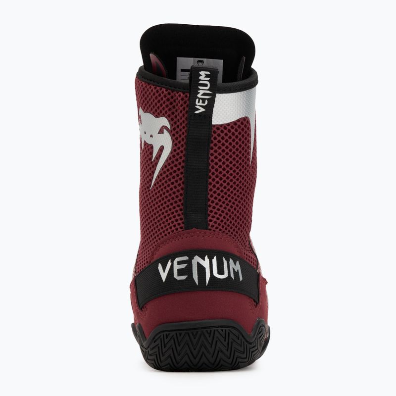 Scarpe da boxe Venum Elite, vino, mele e logo argento 6