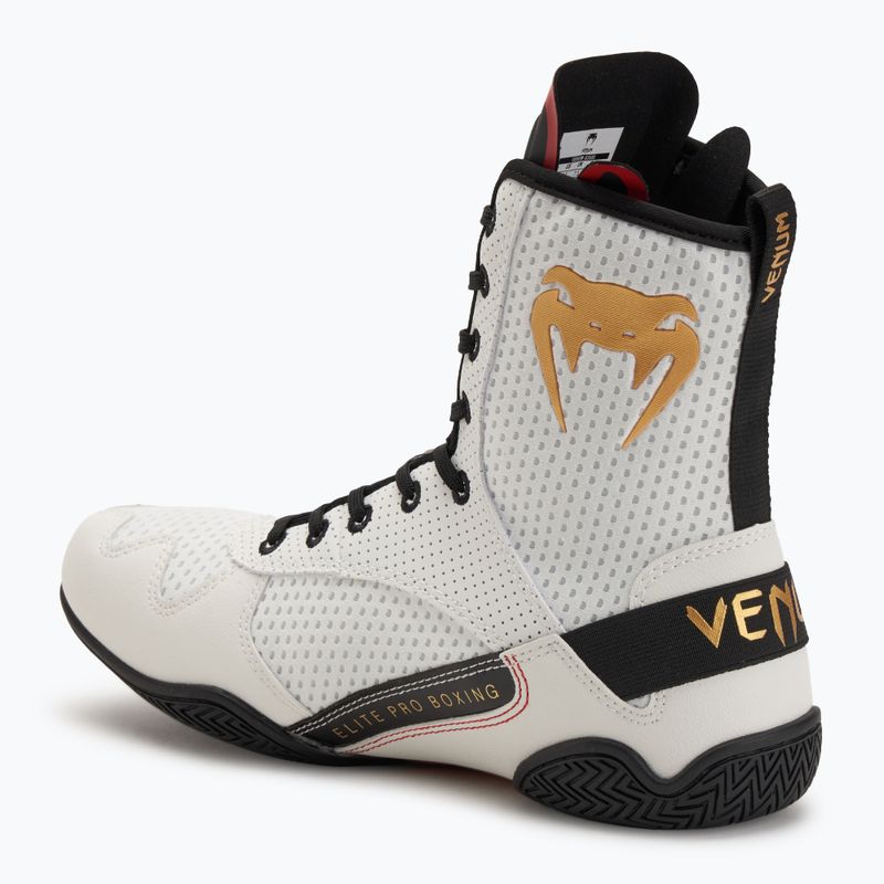 Stivali da boxe Venum Elite logo ghiaccio/oro 3