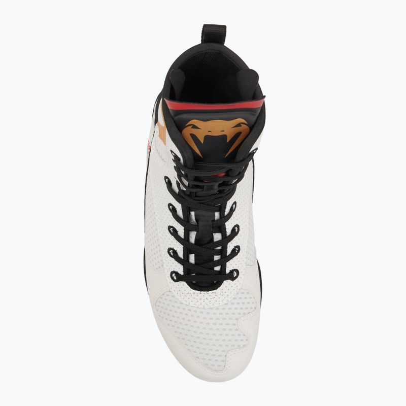 Stivali da boxe Venum Elite logo ghiaccio/oro 5