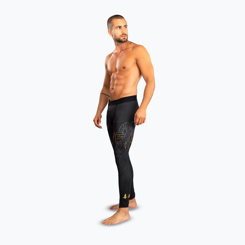 Leggings da allenamento uomo Venum Serpenti Spats black/silver/gold 4