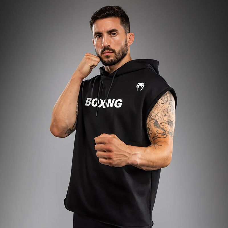Felpa da uomo Venum Boxing VT Sleeveless Hoodie nero/bianco 4