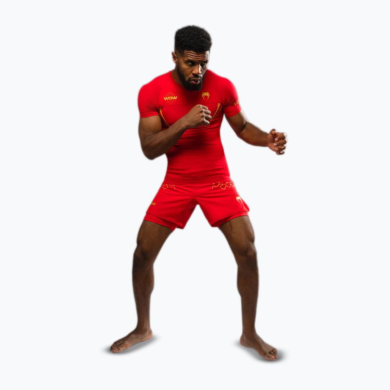 Maglietta da allenamento da uomo Venum X WOW FC Rashguards fury rosso/oro 2