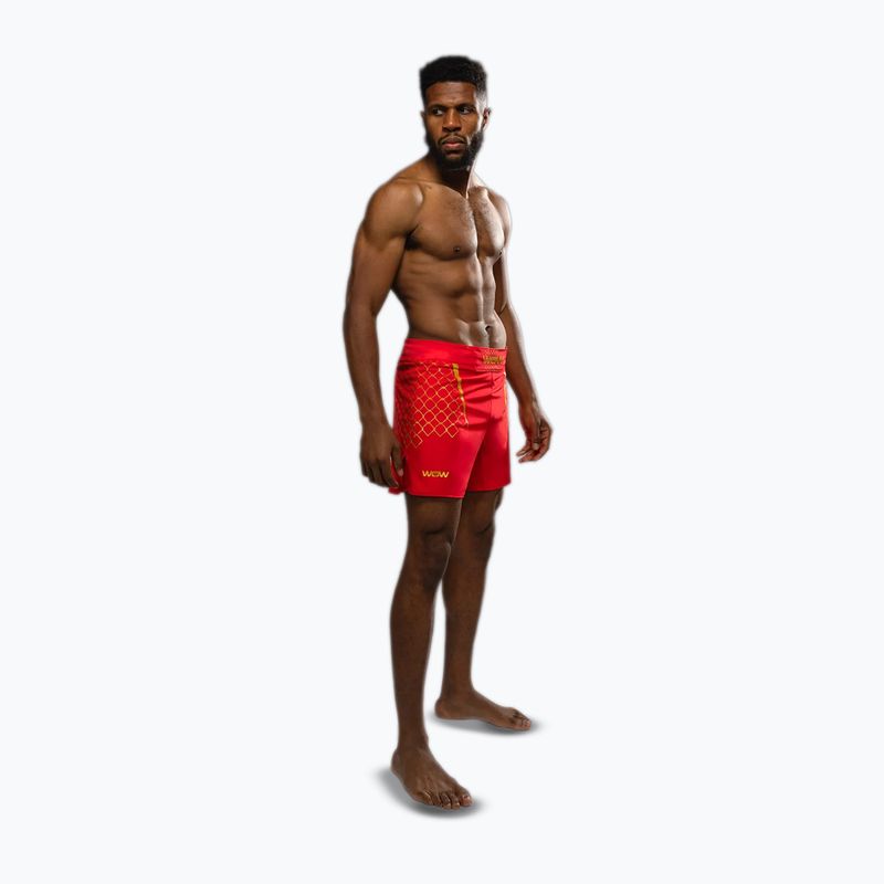 Pantaloncini da allenamento Venum X WOW FC da uomo rosso furore/oro 2