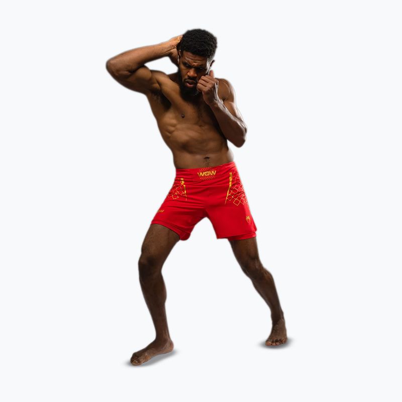 Pantaloncini da allenamento Venum X WOW FC da uomo rosso furore/oro 5