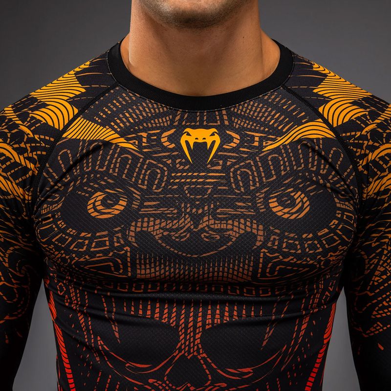Rashguard a manica lunga da uomo Venum Quetzal Fury Rashguard black/fury red/tangerine 5