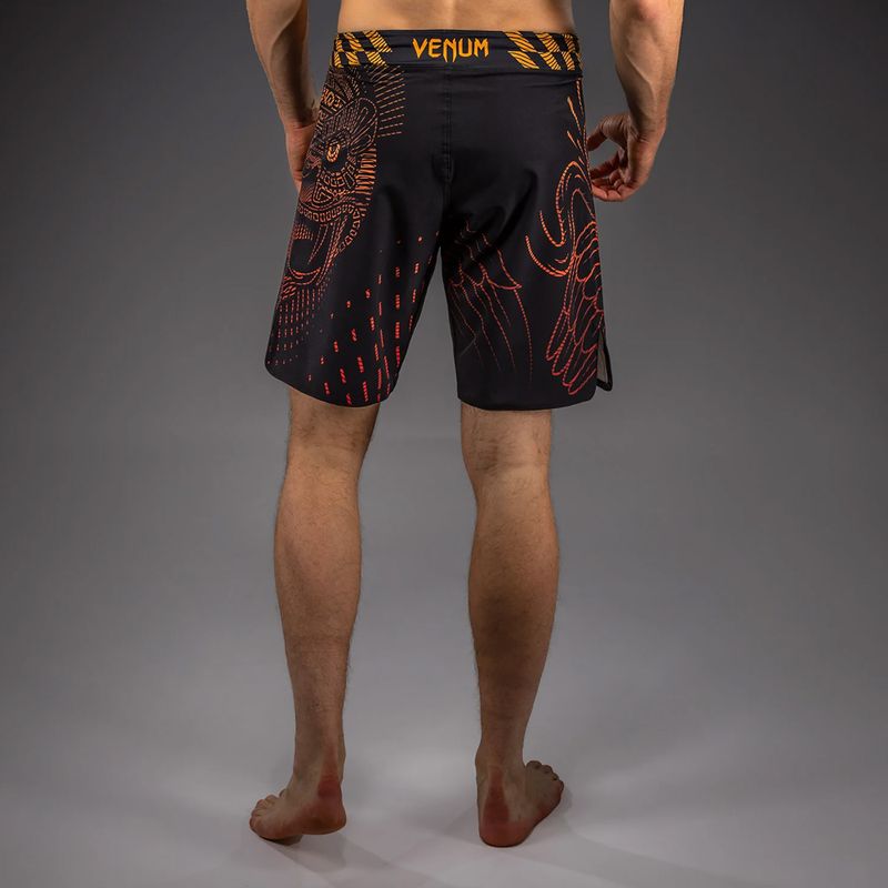 Pantaloncini da allenamento uomo Venum Quetzal Fury Fightshorts black/fury red/tangerine 3