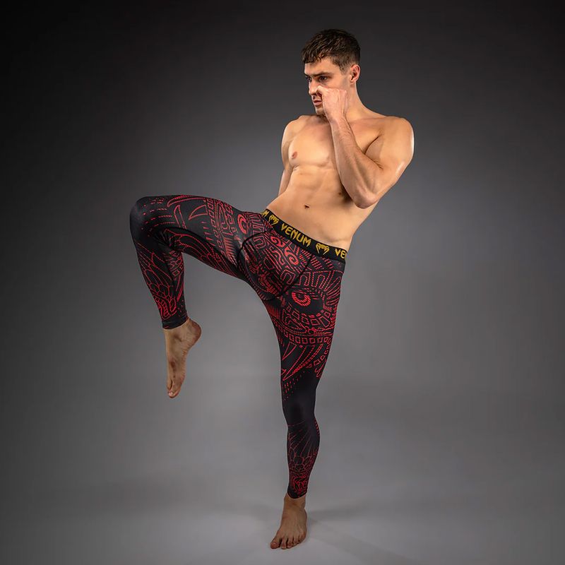 Leggings da uomo per lʼallenamento Venum Quetzal Fury black/fury red/tangerine 2