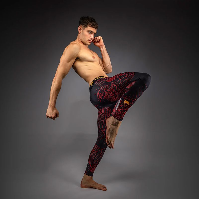 Leggings da uomo per lʼallenamento Venum Quetzal Fury black/fury red/tangerine 6