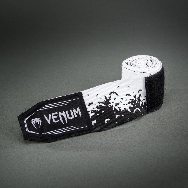 Bende da boxe Venum Bats Night Fasce per le mani 450 cm black/white 3
