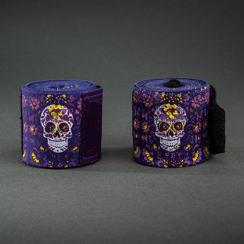 Bende da boxe Venum Santa Muerte Handwraps 250 cm dark purple 2