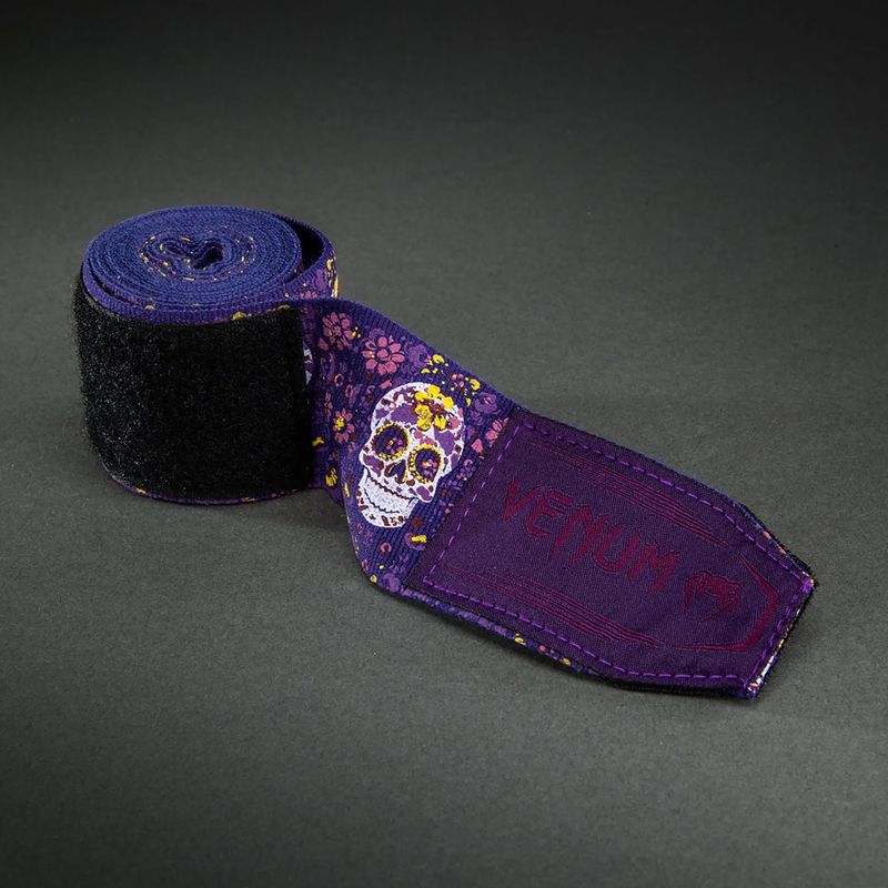 Bende da boxe Venum Santa Muerte Handwraps 250 cm dark purple 3