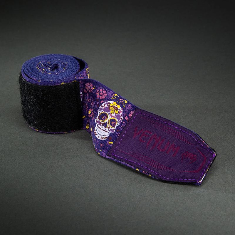 Bende da boxe Venum Santa Muerte Handwraps 450 cm dark purple 3