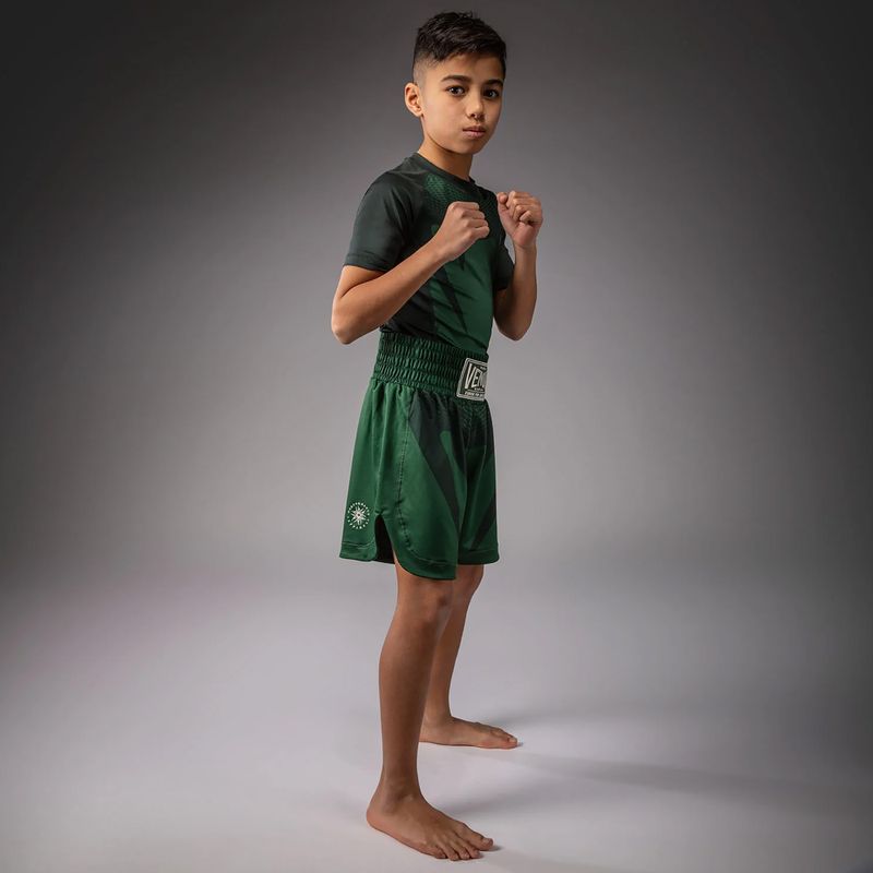 Pantaloncini da allenamento per bambini Venum Attack Kids Boxing forest green/off white 2
