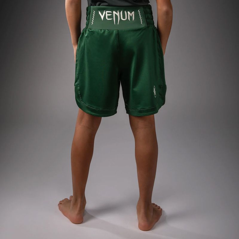 Pantaloncini da allenamento per bambini Venum Attack Kids Boxing forest green/off white 3