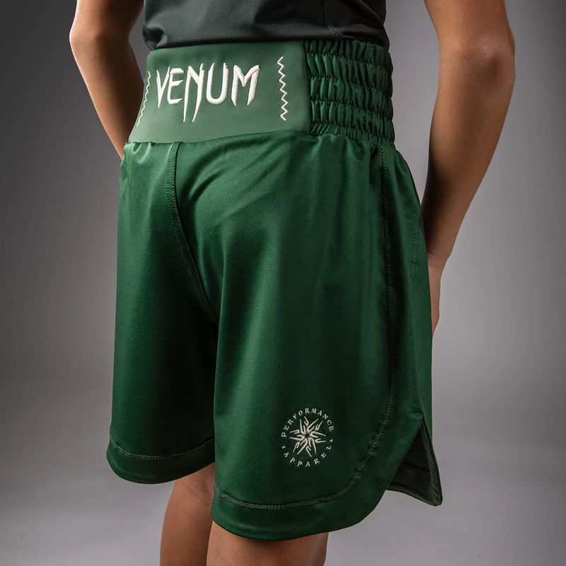 Pantaloncini da allenamento per bambini Venum Attack Kids Boxing forest green/off white 7
