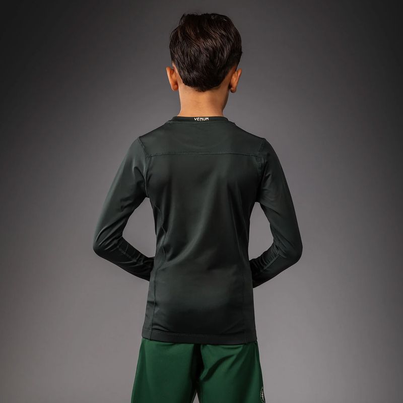 Rashguard bambino Venum Attack Kids Rashguard forest green/off white 2