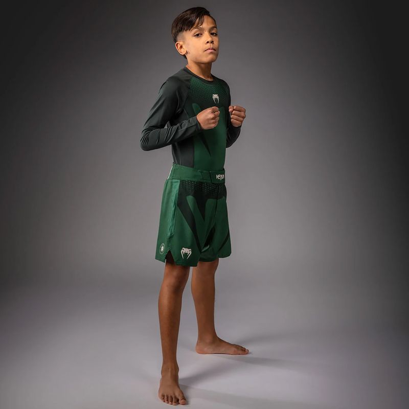 Pantaloncini da allenamento per bambini Venum Attack Kids Fightshorts forest green/off white 2
