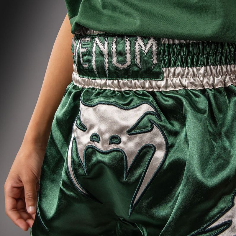 Pantaloncini da allenamento per bambini Venum Inferno Muay Thai forest green/off white 6