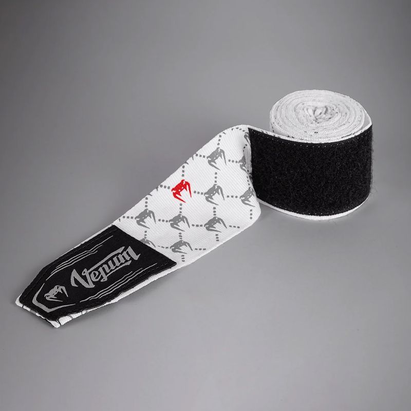 Fasce da boxe Venum Monogram Hand Wraps Advanced 400 cm white 3