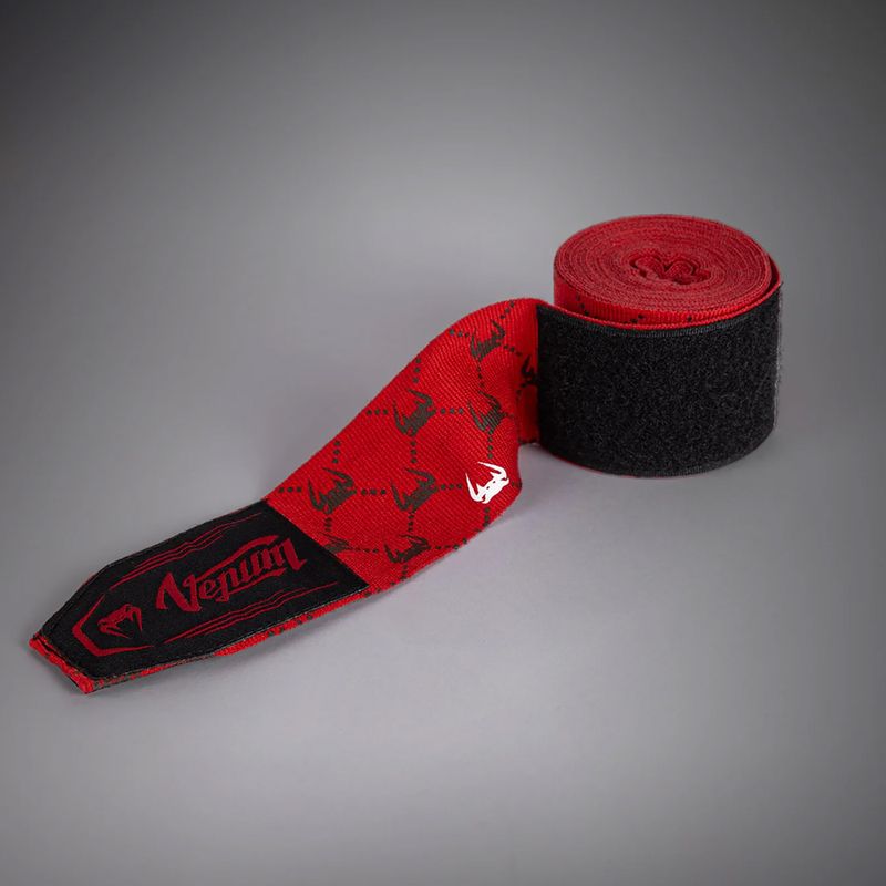 Fasce per le mani da boxe Venum Monogram Hand Wraps Advanced 250 cm red 3