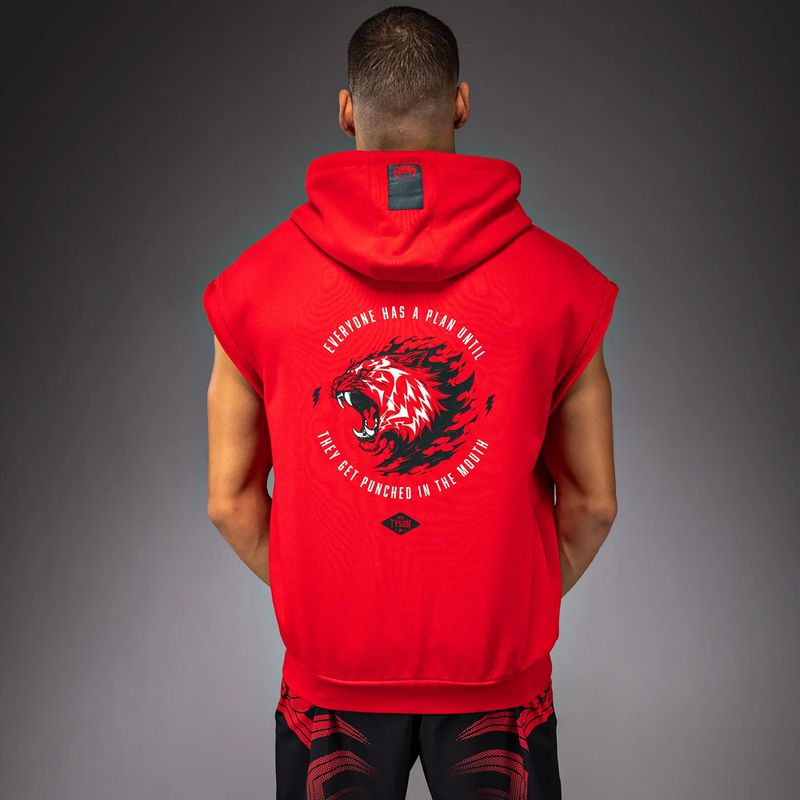 Felpa da uomo Venum x Mike Tyson Tiger Sleeveless Hoodie intense red/deep black 3