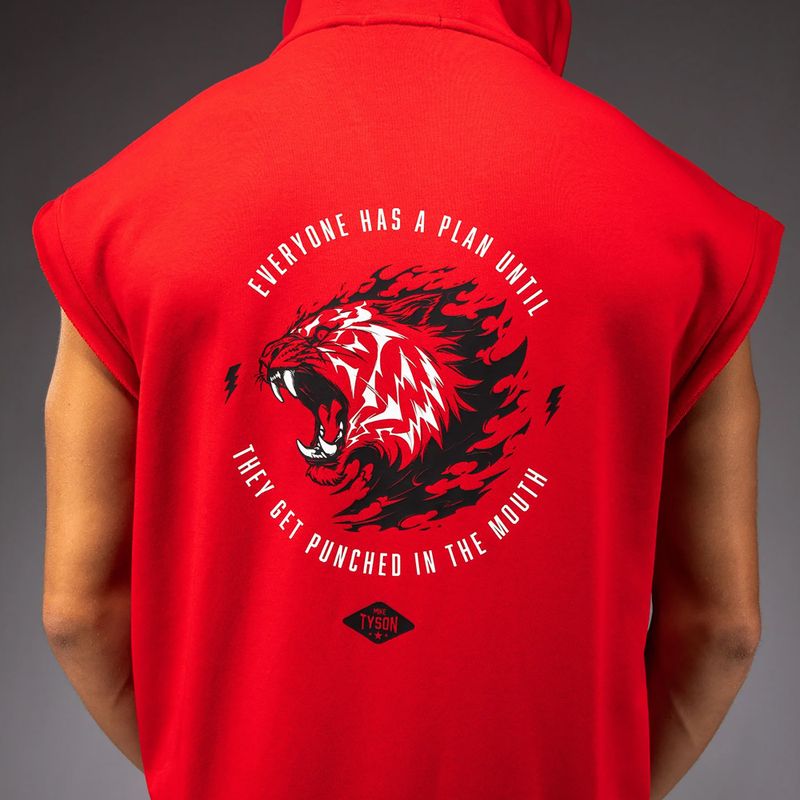 Felpa da uomo Venum x Mike Tyson Tiger Sleeveless Hoodie intense red/deep black 6
