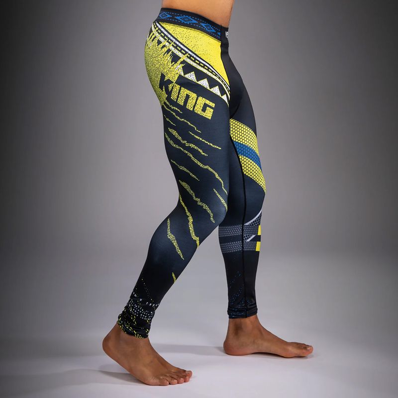 Leggings da allenamento da uomo Venum x TEKKEN 8 King Spats black/yellow 3