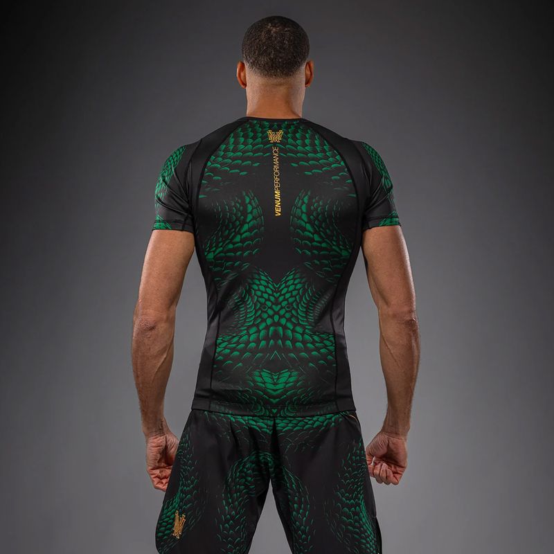 Rashguard da uomo Venum Matupa Short Sleeve black/green/gold 2