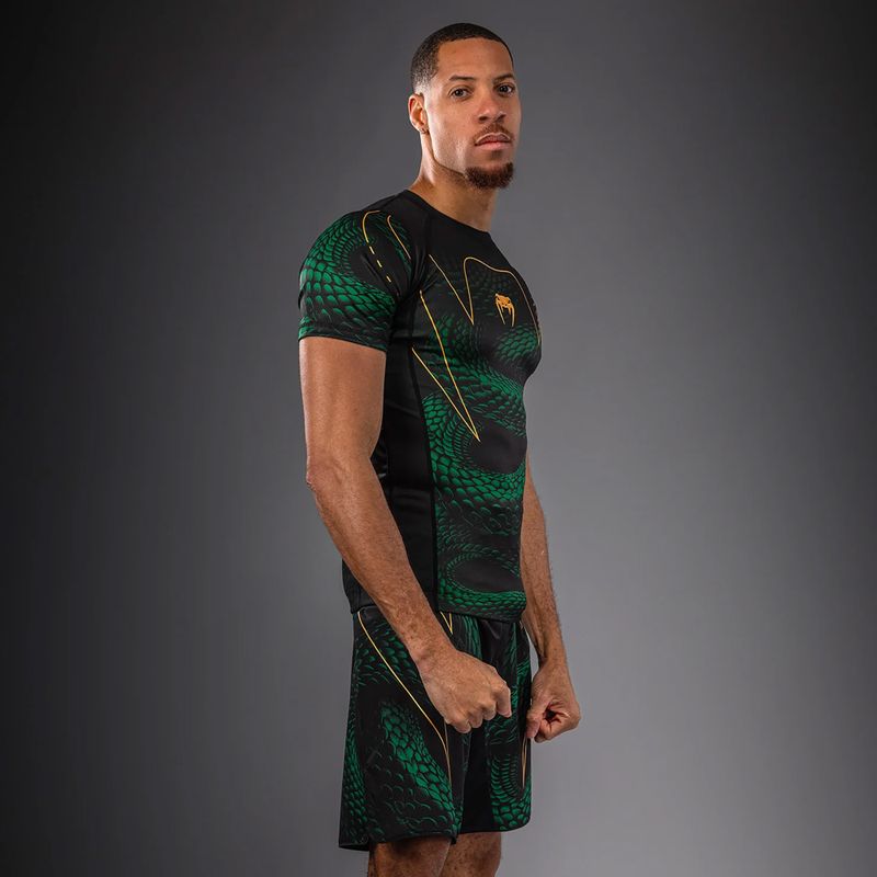 Rashguard da uomo Venum Matupa Short Sleeve black/green/gold 3