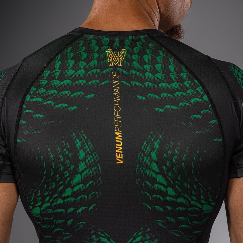 Rashguard da uomo Venum Matupa Short Sleeve black/green/gold 5