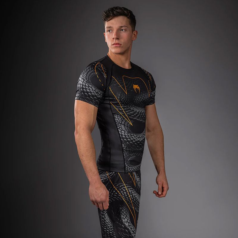 Rashguard da uomo Venum Matupa Short Sleeve black/grey/gold 3