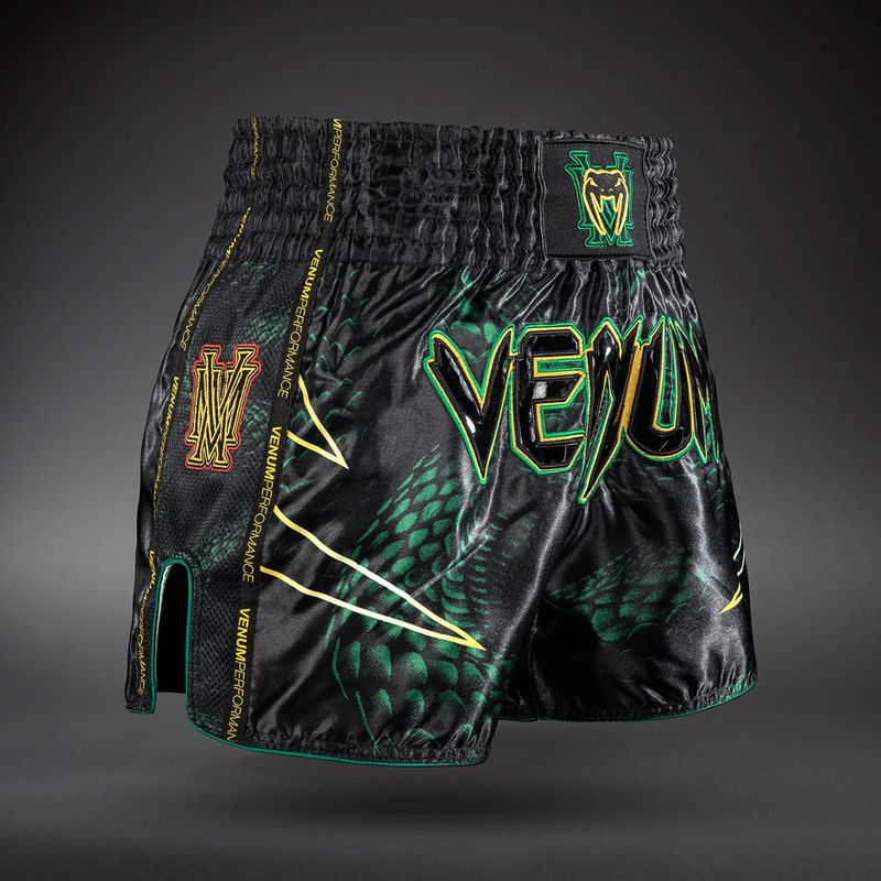 Pantaloncini da allenamento da uomo Venum Matupa Muay Thai black/green/gold 3