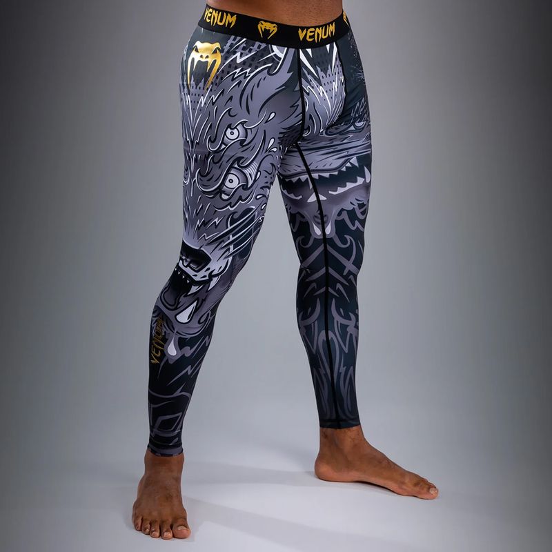 Leggings da allenamento da uomo Venum Wolf Attack Spats black/grey 3