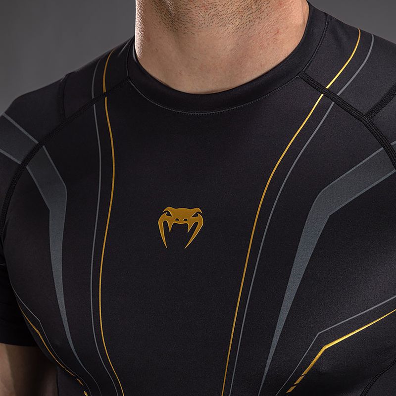 Rashguard da uomo Venum Streamline nero/oro 5