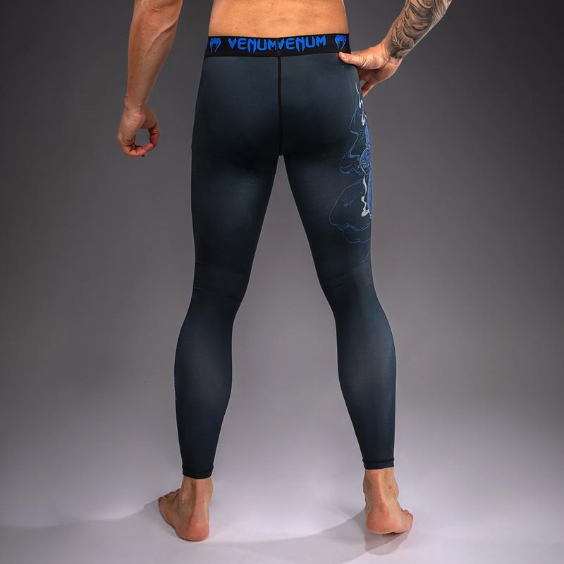Leggings da allenamento uomo Venum Thunder Dragon Spats Black/Royal Blue 3