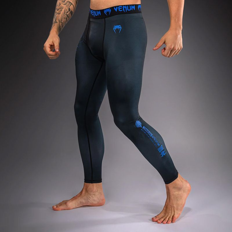 Leggings da allenamento uomo Venum Thunder Dragon Spats Black/Royal Blue 5