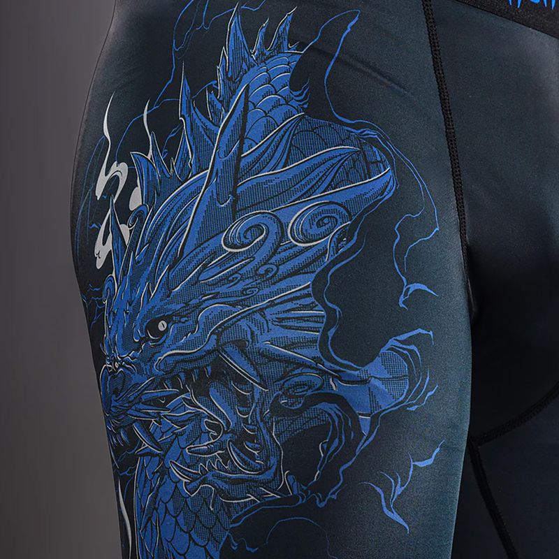 Leggings da allenamento uomo Venum Thunder Dragon Spats Black/Royal Blue 7