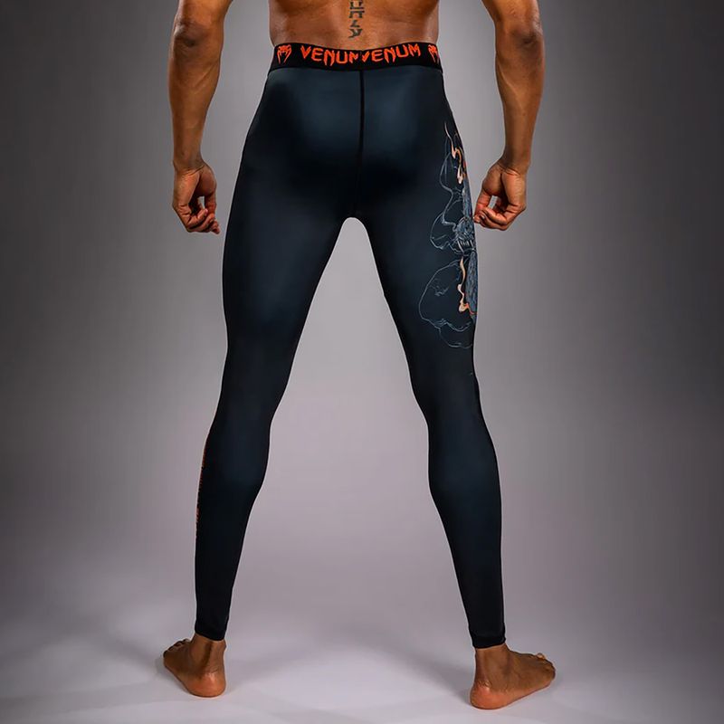 Leggings da allenamento uomo Venum Thunder Dragon Spats Black/Grey/Copper 2