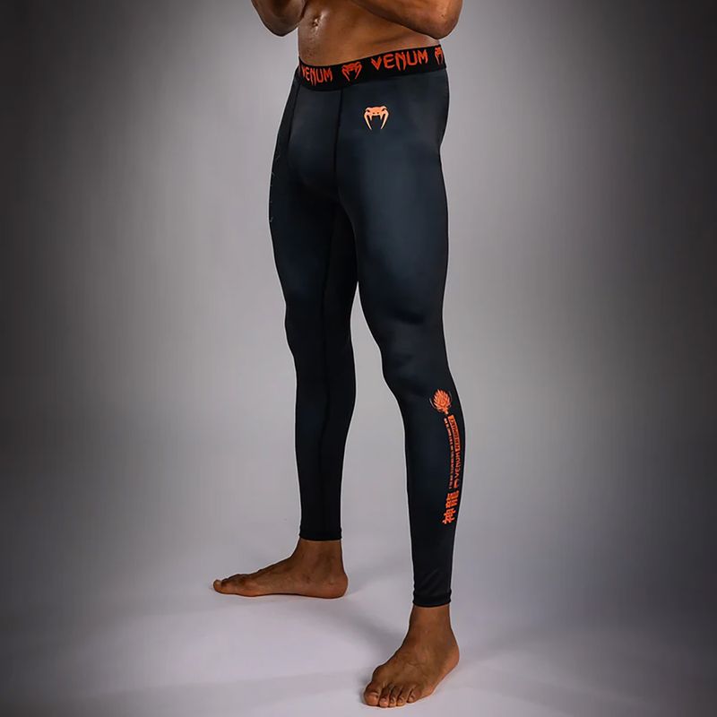 Leggings da allenamento uomo Venum Thunder Dragon Spats Black/Grey/Copper 4