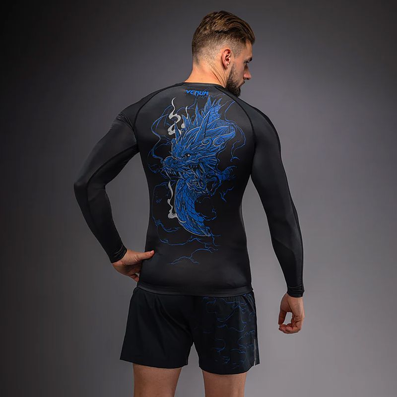 Rashguard longsleeve Venum Thunder Dragon black/royal blue 2