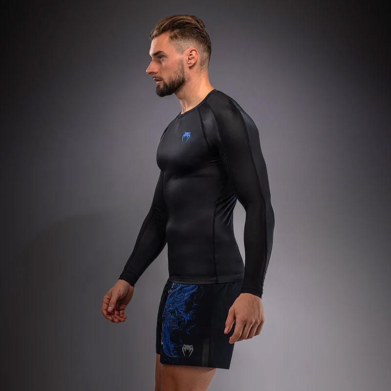 Rashguard longsleeve Venum Thunder Dragon black/royal blue 4