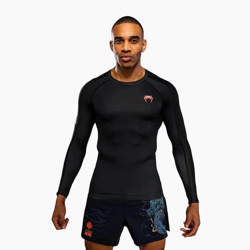 Rashguard a maniche lunghe da uomo Venum Thunder Dragon nero/grigio/rame