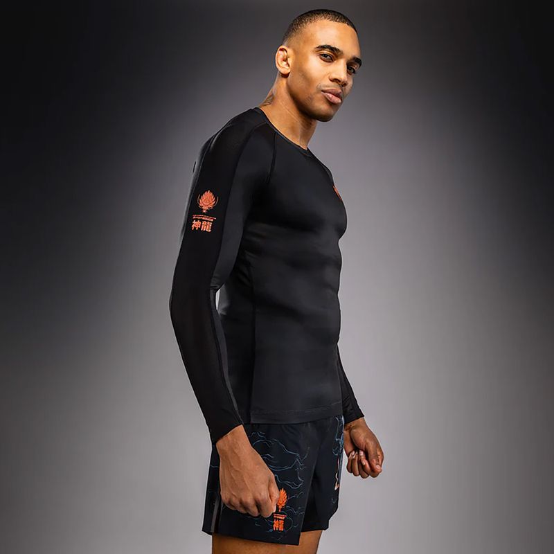Rashguard longsleeve Venum Thunder Dragon black/grey/copper 3