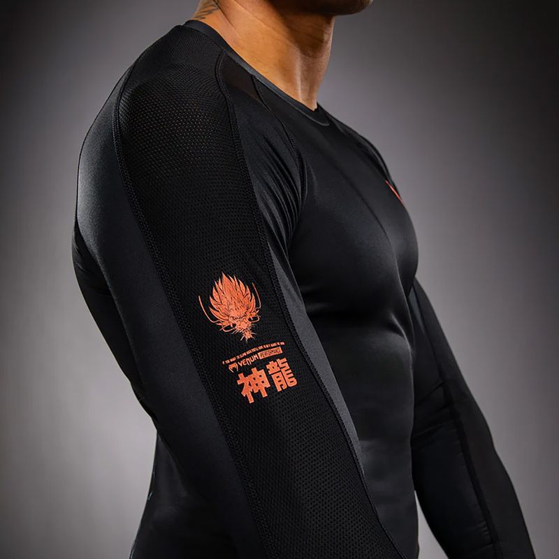 Rashguard a maniche lunghe da uomo Venum Thunder Dragon nero/grigio/rame 7