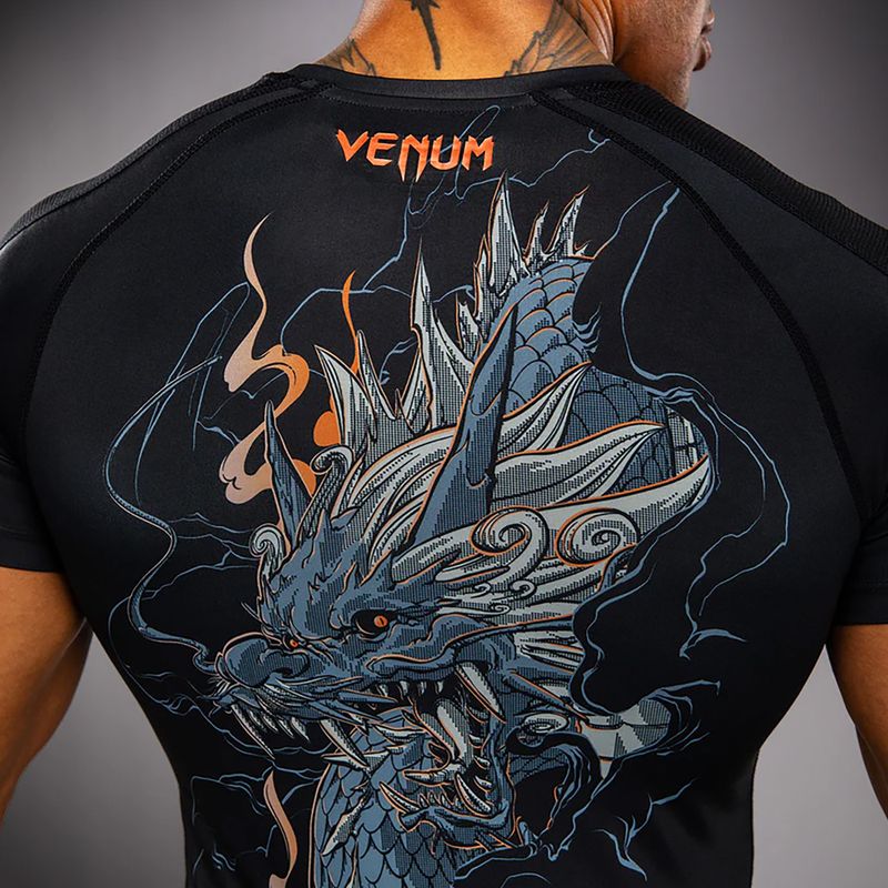 Rashguard da uomo Venum Thunder Dragon nero/grigio/rame 7